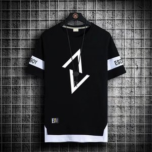 T-shirt Oversize da Uomo Estiva con Stampa Cartoon e Lettere, Traspirante e ad Asciugatura Rapida, Casual, Taglie Forti - Vendita all'Ingrosso - Product Image 5