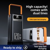 Batterie externe en plastique grande capacité 120W à charge rapide, avec affichage numérique intelligent, 100 000 mAh, lithium, best-seller transfrontalier
