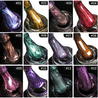 ZRKGEL Ensemble de vernis gel œil de chat Aurora 12 couleurs Magnétique Sans HEMA/TPO Paillettes Vernis gel UV/LED Longue durée Qualité salon