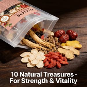 Thé de santé biologique à la vapeur aux cinq trésors et aux dix trésors de ginseng, mûre, baies de goji noires, dattes rouges séchées, fatigue masculine - Product Image 2