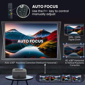 Projecteur de cinéma premium pour salon, résolution 1080p, 500 lumens ANSI, WiFi 2.4G/5G/6G, BT 5.0, projecteur intelligent pour la maison - Product Image 3