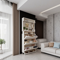 Meuble à chaussures moderne minimaliste ultra-fin à trois niveaux, élégant et simple, pour l'entrée de la maison