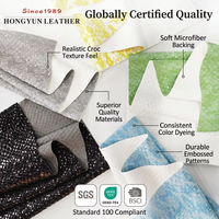Cuir effet croco écologique de luxe |   Tissu en microfibre PU de qualité supérieure pour sacs à main de créateurs et collections de mode de boutique