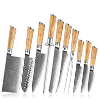 Professionnel japonais 67 couches acier damas AUS10 noyau de coupe Chef aiguiseur de couteau tige ciseaux ensemble de couteaux de cuisine