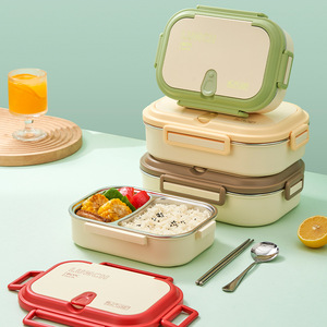 Fiambrera Bento de acero inoxidable con aislamiento caliente, contenedor de alimentos portátil con función calentable y tapa de plástico para recién nacidos - Product Image 1