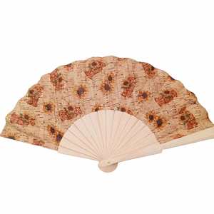 Genuine 23cm Portuguese Cork Wood <b>Hand</b> <b>Fan</b> Eco-Friendly Vegan Stock for Promotional Party Supplies - Product Image 2