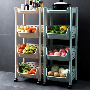 2021 vendita calda multi livello di storage rack di frutta verdura di visualizzazione rack da cucina rack di stoccaggio di plastica