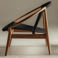 Fauteuil simple en rotin et teck massif de style chinois, ensemble de loisirs extérieur paresseux, imperméable et résistant au soleil, avec table basse assortie