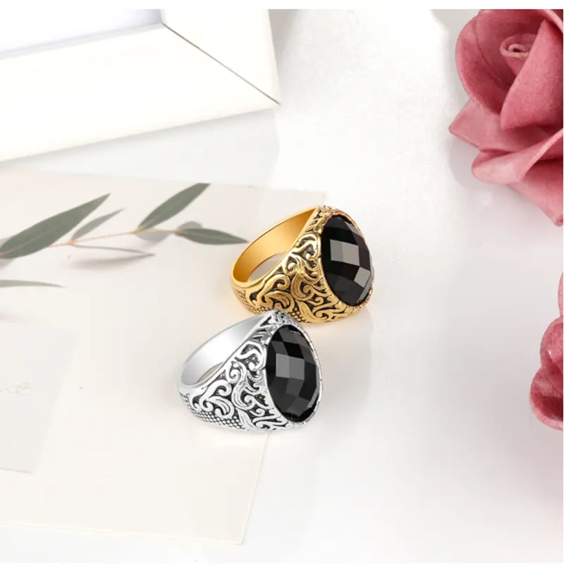 Большое кольцо в стиле ретро с кристаллами на костяшках, ювелирные изделия в стиле стимпанк, резное античное металлическое обручальное кольцо с кристаллами для мужчин