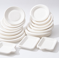 2024 assiettes et bols en papier de canne à sucre biodégradables ensembles vaisselle écologique boîte à 3 compartiments emballage de bagasse