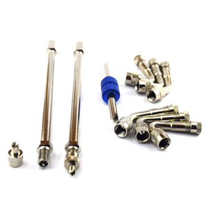 Brass Tire Inflator <b>Extension</b> <b>Rod</b> 9 Piece Set For Tubeless Valve Fast Inflate American Mouth Copper Material - Product Image 4
