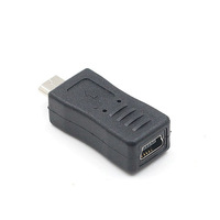 Microusb a Mini adaptador USB para carga y transferencia de datos, negro, macho a hembra, venta al por mayor