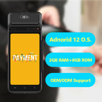 Terminal pos de mano para llevar móvil inteligente Android 12 con lector NFC Pantalla de 5,5 pulgadas con sistema POS de ticket
