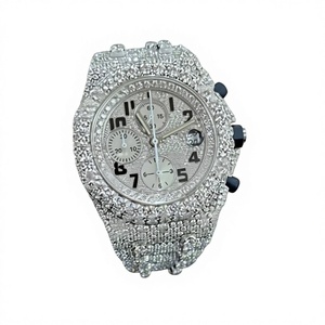 Reloj de Cuarzo Mossinate de Moda para Hombre, con Esfera de Cristal, Acero Inoxidable, Moissanita VVS, Estilo Hip Hop, Resistente al Agua 10 Bar, Cierre de Pulsera - Product Image 1