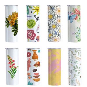 Vaso Térmico Delgado Recto de Acero Inoxidable de Doble Pared de 20oz para Sublimación al por Mayor con Popote - Product Image 6