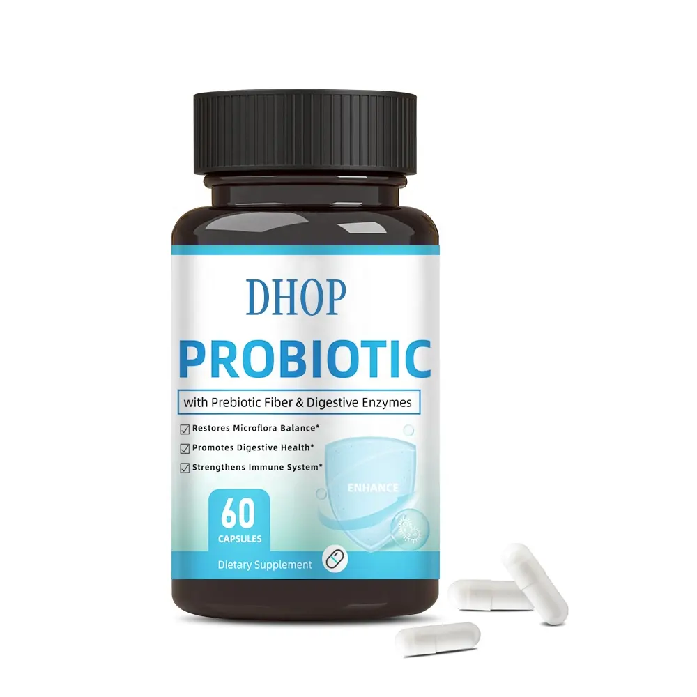 Kapsul probiotik OEM probiotik 40 miliar kapsul probiotik CFU kapsul prebiotik organik, kesehatan pencernaan & usus