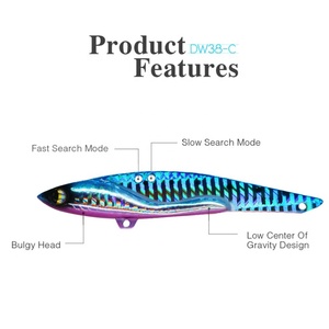 Leurre VIB métallique super longue portée 35g, leurre dur lesté pour eau salée, leurre de pêche au bar, effet 3D lumineux, vente en gros - Product Image 3