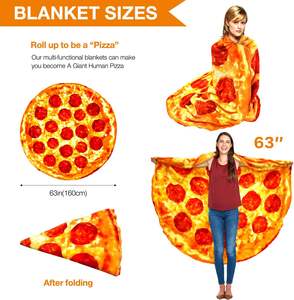 Coperta Pizza Double Face, Divertente Coperta a Tema Cibo Realistico, Plaid per Bambini e Adulti - Product Image 4
