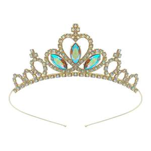 Corona de ceremonia radiante adornada con perlas, postizo de Metal brillante, adorno de Boda nupcial para mujer, fiesta de graduación para mujer - Product Image 2