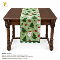 Chemin de table Ychon personnalisé à motif de sapins de Noël modernes pour Noël, chemin de table en gros pour la décoration de fêtes et de festivals