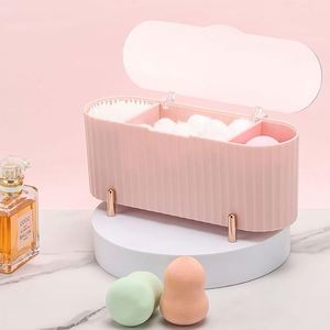 Qtips Holder 3 Grids Separate Cotton Swabs Dispenser Ball <b>Storage</b> Box Jar for Pads Bathroom Organizer Canisters - Product Image 2