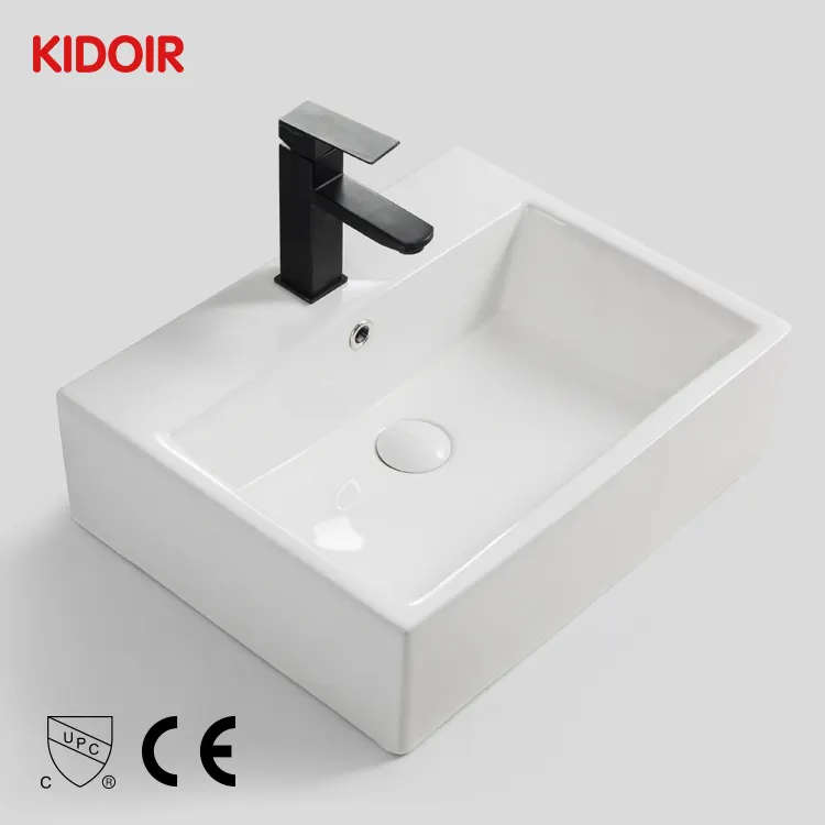 Kidoir, nuevo producto, fregaderos industriales de cerámica rectangulares superiores, lavabo para baño, lavabo Wc, lavabo de cerámica