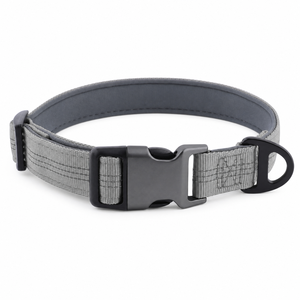 Collier pour chien en nylon réfléchissant avec anneau en alliage de zinc, rembourrage en néoprène doux, réglable, robuste, pour chiens de petite, moyenne et grande taille - Product Image 2