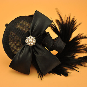 Estilo europeo y americano nuevo diseño colorido Bowknot pluma pelo Clip sombrero granadina Retro sombreros mujeres para boda fiesta gorras - Product Image 5