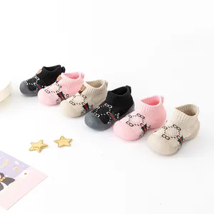 Factory Fashion Rubber Soles Kids Shoes Socks Cotton Warm Non-slip Floor Woven Baby Boy Shoes