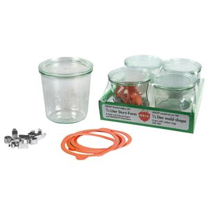 Weck rundrandglas sturz 0,5 L ถาด4er MIT deckel แหวน und klammern - Product Image 1