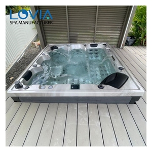 Vente en gros de bain à remous style chaud spa extérieur hydra massage piscine jacussier de fibra para 7 personas baignoire avec jets pour la famille - Product Image 4