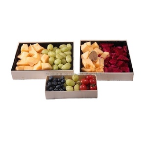 Usine personnalisé jetable pique-nique boîtes <span class=keywords><strong>en</strong></span> <span class=keywords><strong>bois</strong></span> gâteau aux fruits Sushi boulangerie salade noix boîte alimentaire couvercle transparent emballage étui - Product Image 3