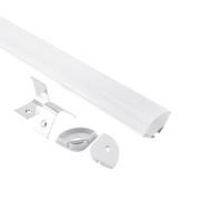 Profil LED en alliage d'aluminium anodisé série 6000 de 30 mm à 45 degrés avec couvercle en plastique pour éclairage de plafond d'angle à découper