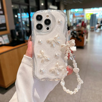 Coque de téléphone personnalisée avec peinture mignonne de poupées, couverture souple avec chaîne de lanière pour iPhone 15 PLUS 16 14 13 12 11 17Pro Max