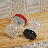 Kualitas Tinggi 70Ml Bundar Bentuk Madu Jar Food Grade Jelas Kosong Sarang Burung Kemasan Jar Kaca dengan Tutup Logam Sekrup
