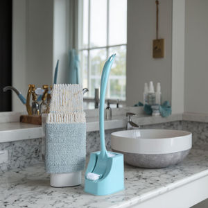 Sunshine-Cepillo de Microfibra para Limpieza de Inodoro, Escobilla de Goma con Mango Largo, Soporte de PP, Estropajo de Mano para <span class=keywords><strong>Cocina</strong></span>, Baño, Bebés - Product Image 6