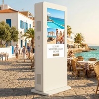 Afficheur numérique portable LED d'extérieur OEM, type tube, sur pied, HD, mince, 1920x640mm, pour publicité en parcs et écoles