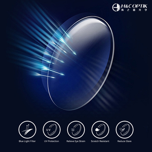 Lentilles optiques Danyang anti-lumière <span class=keywords><strong>bleue</strong></span> 1.67 <span class=keywords><strong>MR</strong></span>-7 asphériques SHMC, lentilles optiques personnalisées, nouveau diamètre de 75 mm, UV420, Lentes optiques - Product Image 3