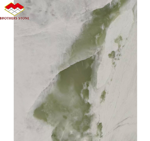 Dalle de marbre <span class=keywords><strong>Fundi</strong></span> White Green Onyx Vine, 18 mm d'épaisseur, surface polie, pour comptoir de cuisine, îlot de salle à manger de villa - Product Image 2