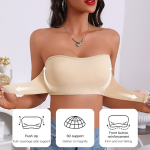 <span class=keywords><strong>Reggiseno</strong></span> a <span class=keywords><strong>fascia</strong></span> senza ferretto da donna, senza spalline, push-up, antiscivolo, modellante; un bustier modellante che solleva e rassoda - Product Image 2