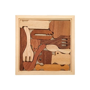 Rompecabezas de madera para niños pequeños, rompecabezas con forma de animal, tablero con marco de madera, juguete educativo de aprendizaje temprano de madera maciza - Product Image 4