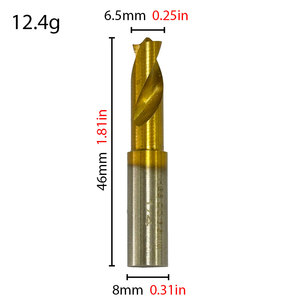 Foret à pointe droite en acier rapide revêtu de titane, contenant du cobalt, pour le perçage de points de soudure à évacuation de vapeur - Product Image 5
