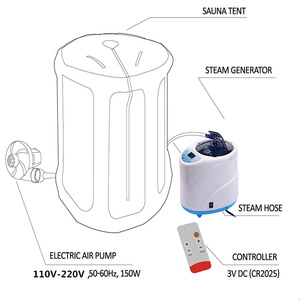 Sauna de <span class=keywords><strong>vapor</strong></span> inflable, olla de 4,2 L y 2000W con enchufe europeo y estadounidense, <span class=keywords><strong>baño</strong></span> portátil para perder peso, terapia de desintoxicación, tienda de <span class=keywords><strong>vapor</strong></span> grande - Product Image 3