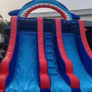 Commercial Party Rental <strong>Large</strong> Equipment Big Shark <strong>Inflatable</strong> Outdoor Water Slide <strong>Inflatable</strong> With Pool - Product Image 6
