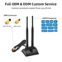 Antenne WiFi double bande 2,4 GHz 5,8 GHz 6dBi avec base magnétique et connecteur RP-SMA mâle pour carte réseau PCI-E