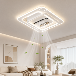 Ventilador de techo <span class=keywords><strong>con</strong></span> luz de moda para dormitorio, sala de estar, comedor, Hotel, lámpara de ventilador de acrílico de hierro <span class=keywords><strong>con</strong></span> focos y proyección de estrellas - Product Image 4