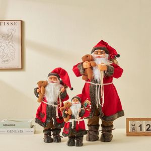 DAMAI Santa Claus Ornaments Christmas Decorations Red Brown Standing Christmas Dolls Santa Claus for Christmas Decoration - Product Image 2