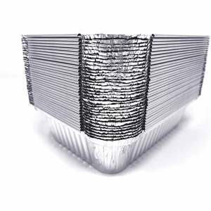 600ml Oblong 18x13x4cm Disposable Aluminum <b>Foil</b> Food <b>Container</b> with <b>Foil</b> Lid Food Grade Packaging Trays - Product Image 4
