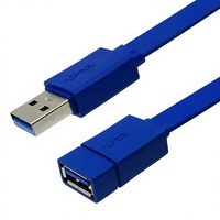 Cable de Extensión Plano USB 3.0 Macho a Hembra con Núcleo de Cobre Libre de Oxígeno para Teclado de Computadora, Ratón, Unidad Flash USB, Transferencia de Datos