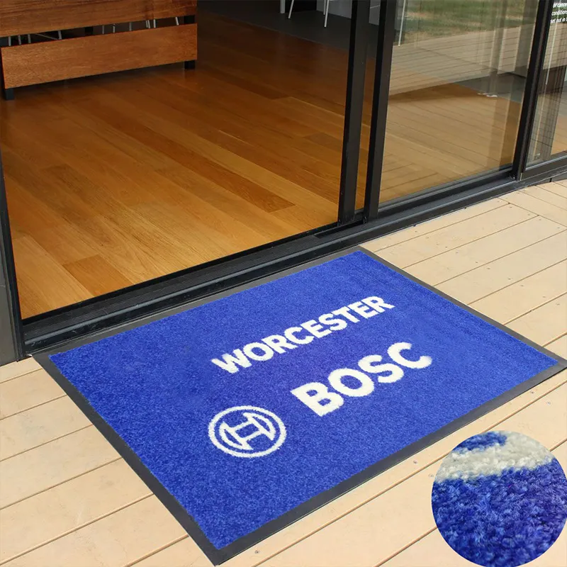 Alfombrillas para pies de entrada para interiores y exteriores de alta calidad, alfombra personalizada de nailon, felpudos con logotipo impreso, alfombrillas para puerta de entrada de bienvenida